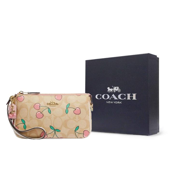 New COACH Nolita Artificial Leather Wrist Bags Clutches Small Size Women's Khaki CF400-IMOT4