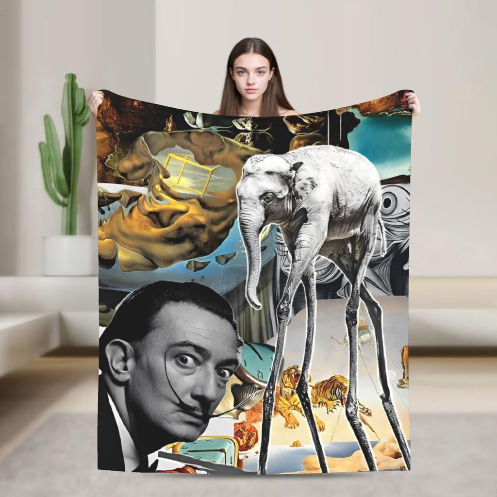 Salvador Dali Spanisches Öl Signiert Mode Decken Surrealistische Szene Fleece Überwurf Mode Decke Schlafzimmer Sofa Dekoration Dünne Tagesdecke Porta