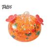 Talos Blown Glass Hummingbird Feeder, Outdoor Hanging Colorful Nectar Feeder with Two Flower Feeding Ports for Garden Backyard Decor