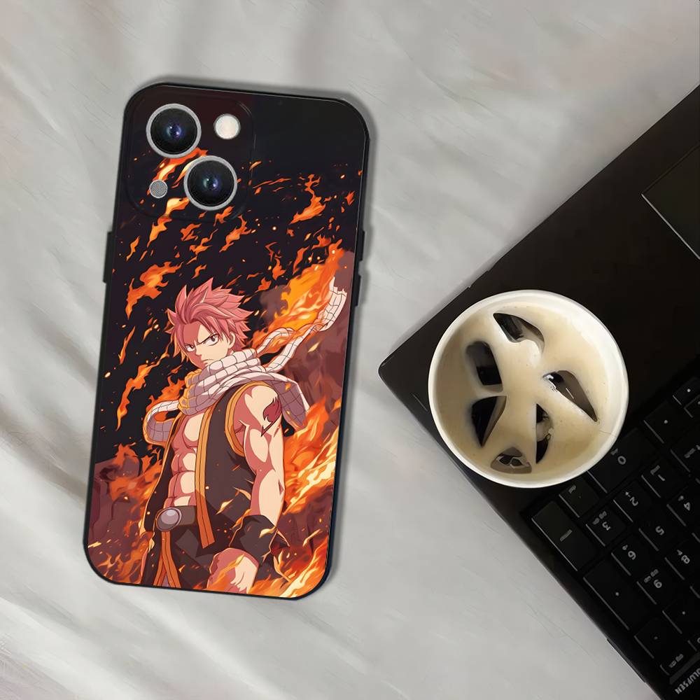 Fairy Tail Natsu Dragneel Phone Case For iPhone 17,16,15,14,13,12,11,Pro,XS,Max,XR,Plus,E,SE4,Mini Black Soft Cover