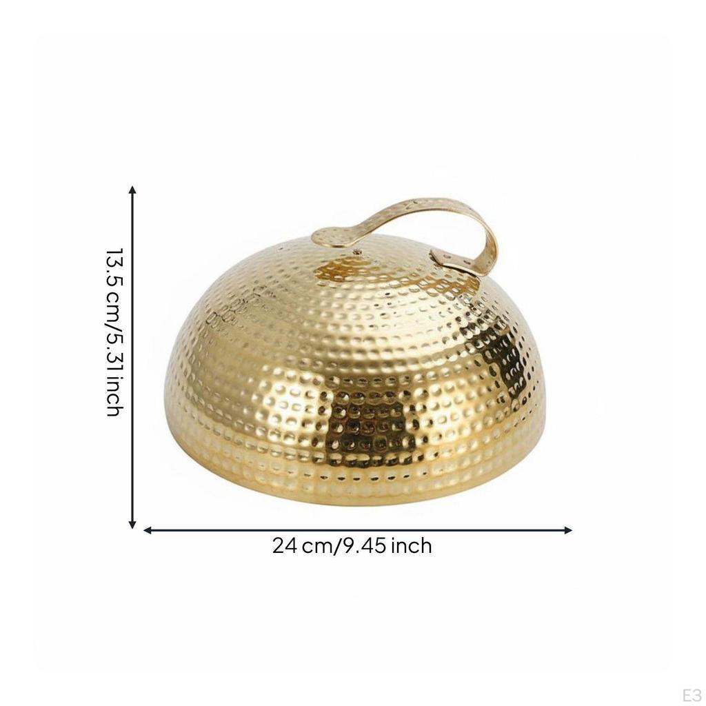 Teppanyaki Grill Lid Japanese Style Hammered Dome Cover HeatResistant Handle Stainless Steel Food