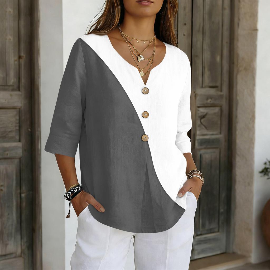 Women's Shirts Dressy Casual T,Shirts 3/4 Sleeve Tunic Tops Basic Tees Pullover Work Blouses