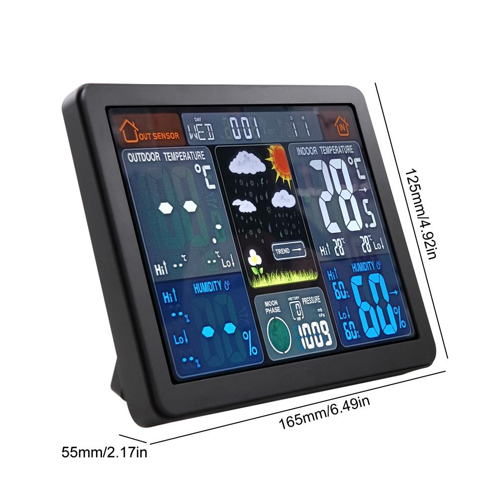 Weather Station Alarm Clock Wireless Thermometer Digital Alarm Clock with Outdoor Sensor Temperature/Humidity for Bedroom Office