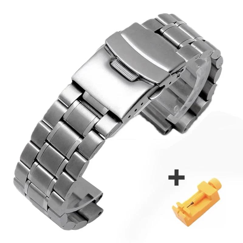 20mm 22mm Men Stainless Steel Watch Band for Huawei GT5 46mm GT4 Metal Bracelet for SAMSUNG Galaxy 7 44mm 40mm 6classic 43 47mm