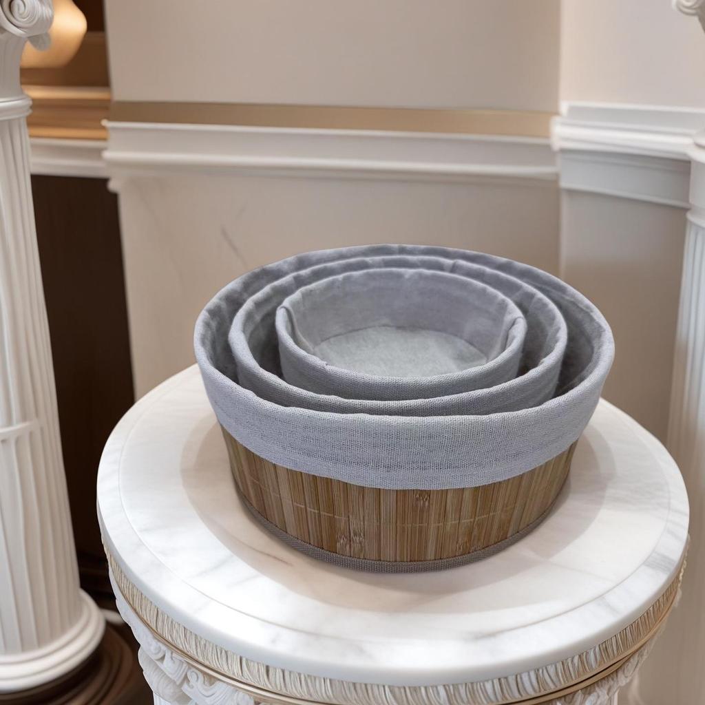 Foldable Dustproof Bamboo Laundry Basket