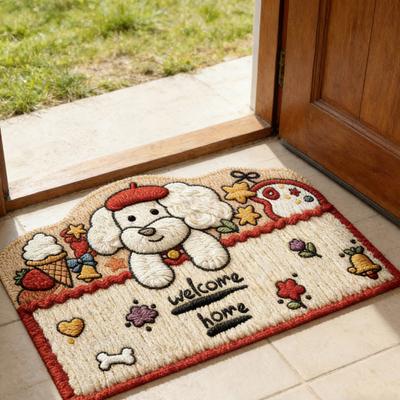 Tapis de Bienvenue Animal de dessin animé Chat Chien Ours Mignon Tapis d'Entrée Antidérapant Absorbant Tapis de Sol pour Salle de Bain Chambre Cuisine Entrée