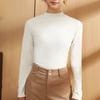 Women Bottoming Tops DE Velvet Self-Heating Thermal Top Half High Collar Long Sleeve Slim Fit Base Layer Shirt