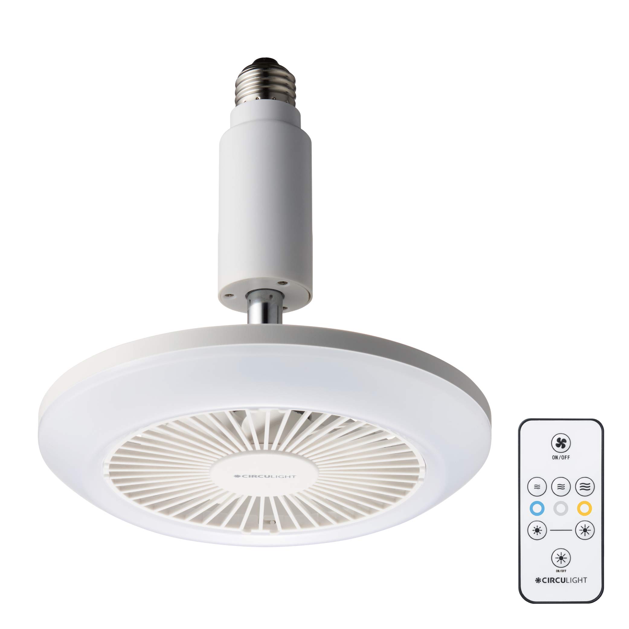 

Doshisha Circulite Socket Series E26 3 Color Toning 60W 3 Air Volume Remote Control White Model, Levels, Equivalent, Levels, Included, білий