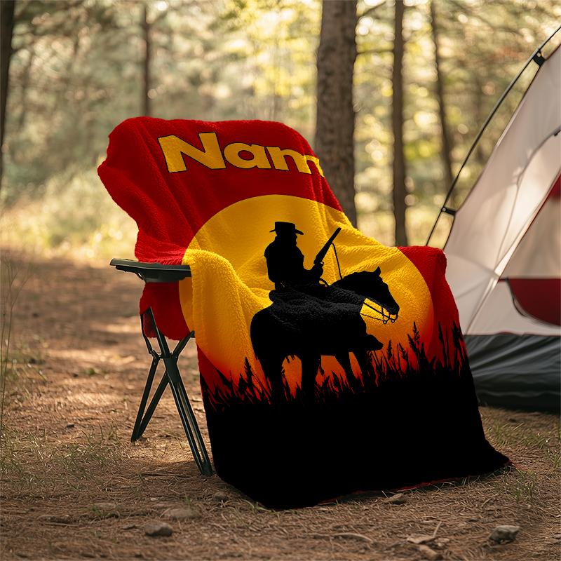 Personalized Custom Name Blanket - Red Dead Redemption Print Design,Blanket for Sofa,Bed,Travel,Camping - Soft and Warm, Great Gift
