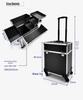 Large Universal Makeup Case with Wheels - Professional Storage for Beauty, Hairdressing, Nail Art, and Tattoo Supplies