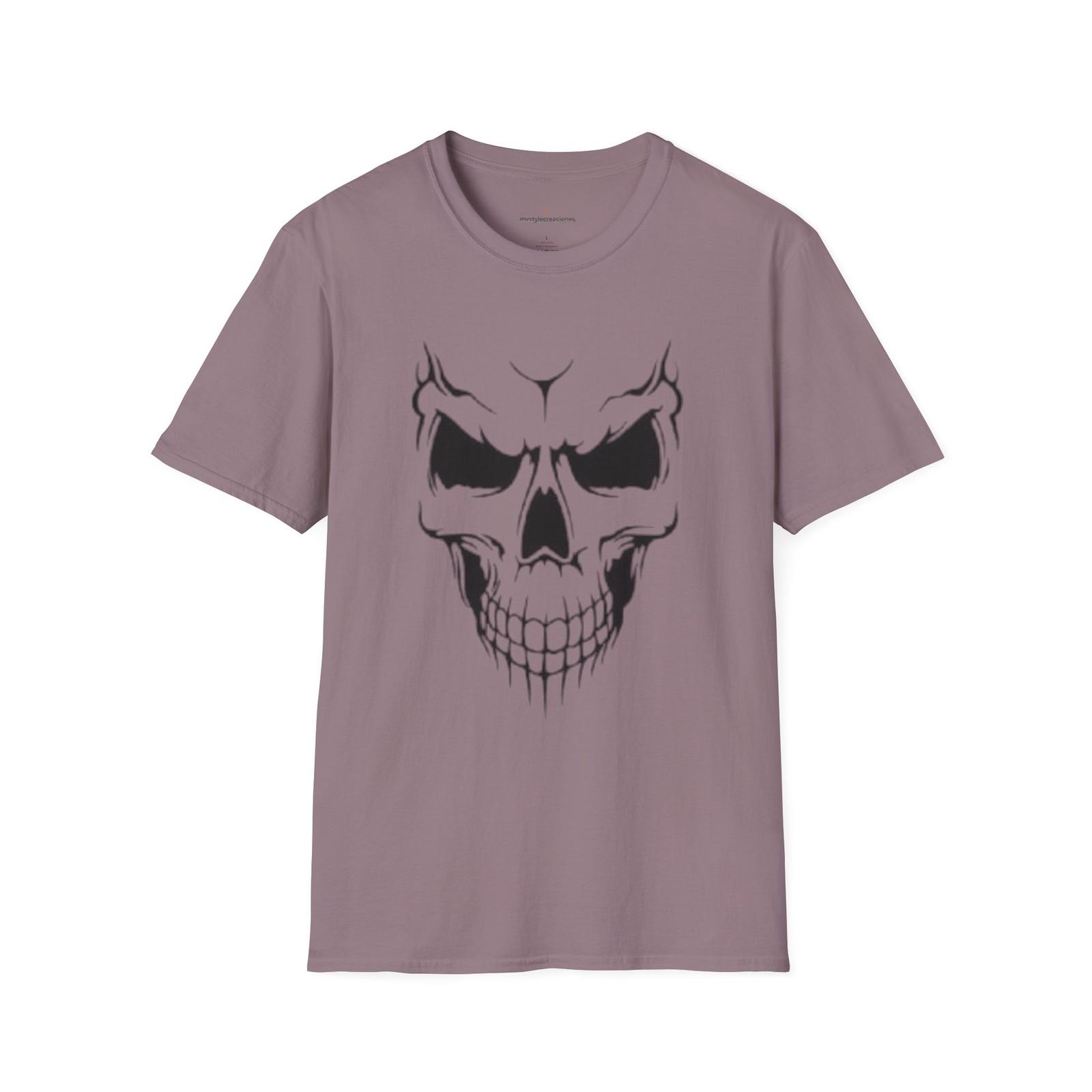 Creepy smiling skull graphic t shirt S разноцветный