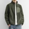 Mens Fleece Stand Collar Jacket Double-sided Lined Warm Sports Cardigan Sweatshirt