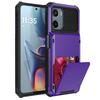 For Motorola Moto E15 4G Case PC+TPU Dual Layer Back Phone Cover with Card Holder
