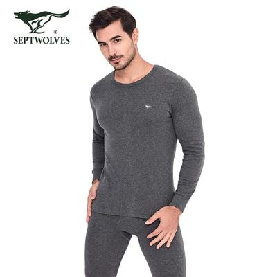 Septwolves Men's Round Neck Thin Thermal Underwear Set