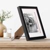 8x10 Black Wood Picture Frame with Double Mat 5x7 Photos Wall Tabletop Display Durable Elegant Airfloat Design Easy to Use
