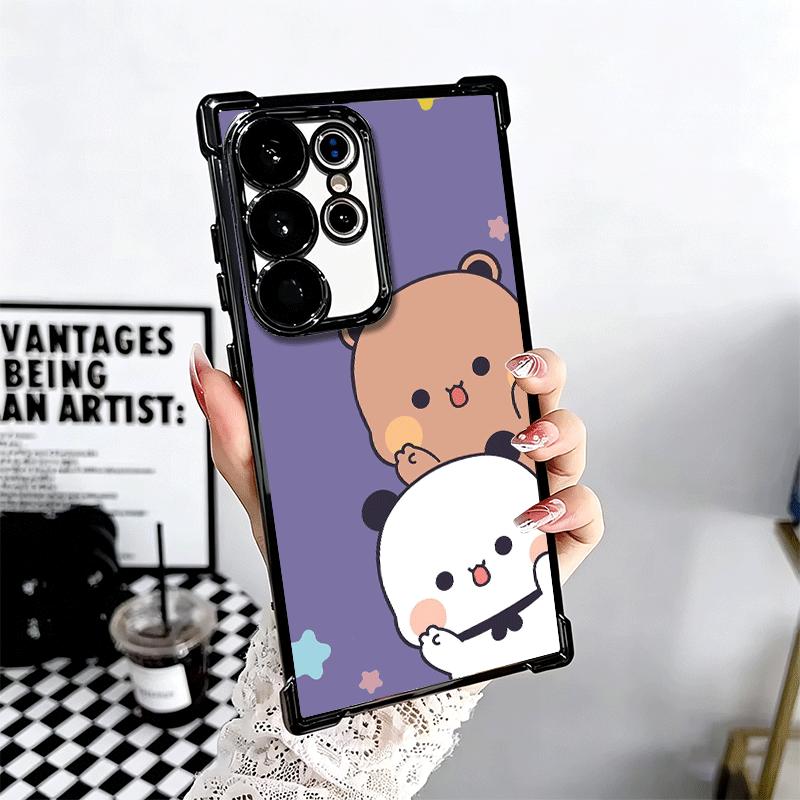 Bubu Dudu Cartoon Cute Plating Phone Case For Samsung Galaxy S24 S25 FE S26 Edge S23 Ultra S22 S21 Plus S20 Anti-Fall Airabag Co