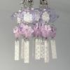 Transparent Car Ornament Flower Design Car Hanging Ornament Chic Windbell Keychain  Wrist Strap
