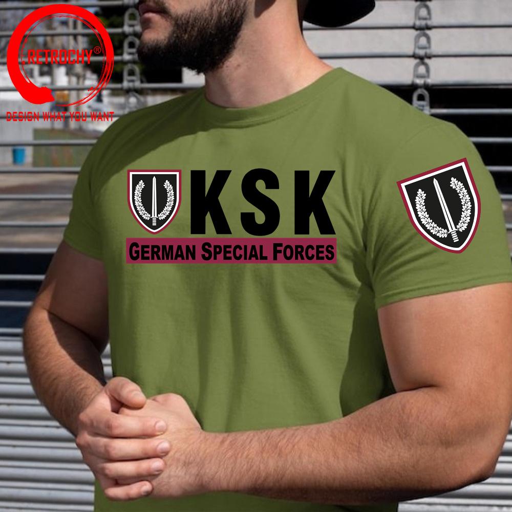Komunisexdo Speciální síly Ksk Gerunisex Armádní speciální síly Tričko Gerunisexy Vojenská zelená Tričko Unisex Unisex Stylové Základní tričko