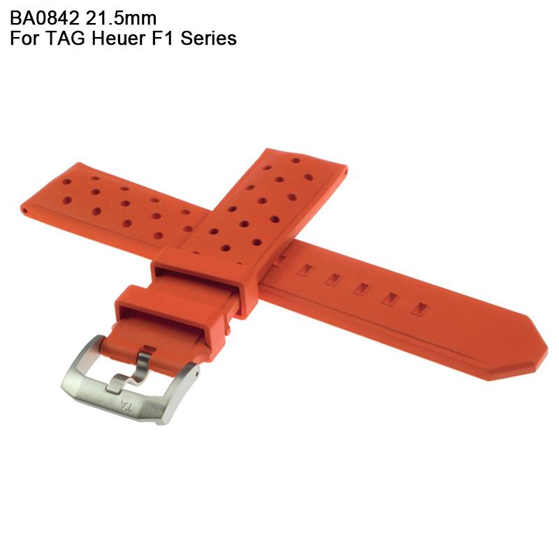 For Tag Heuer F1 Series 21.5MM BA0842 Silicone Rubber Bracelet Watch Band Strap Wristband For CAZ1010 CAZ1011 CAZ1014 WAZ2014 Watch Band