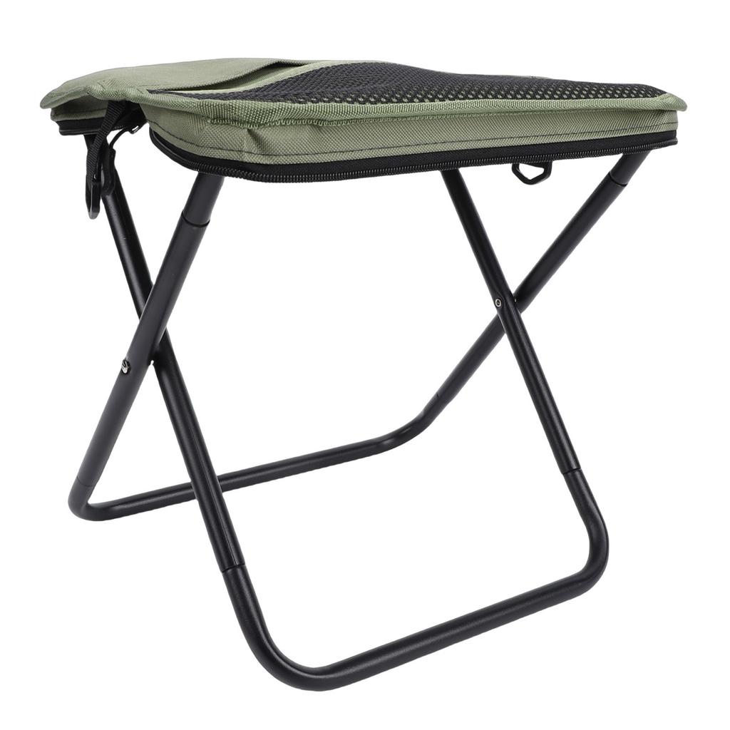 Portable Foldable Stool with Shoulder Strap Outdoor Foldable Stool for Mountaineering and Hiking Green Large Size