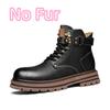 Fashion Ankle Boots Warm Winter Genuine Leather Men Boots Comfort High Top Shoes Outdoor Anti-slip Walking Shoe Travel Lace-Up Boots