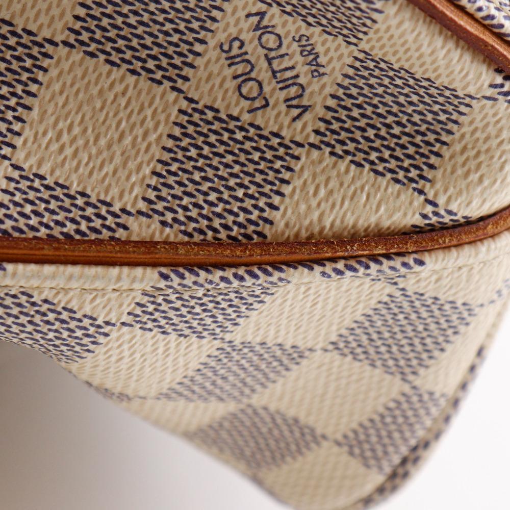 LOUIS VUITTON Calvi Tote Bag N41449 White Damier Azur Canvas Women Used