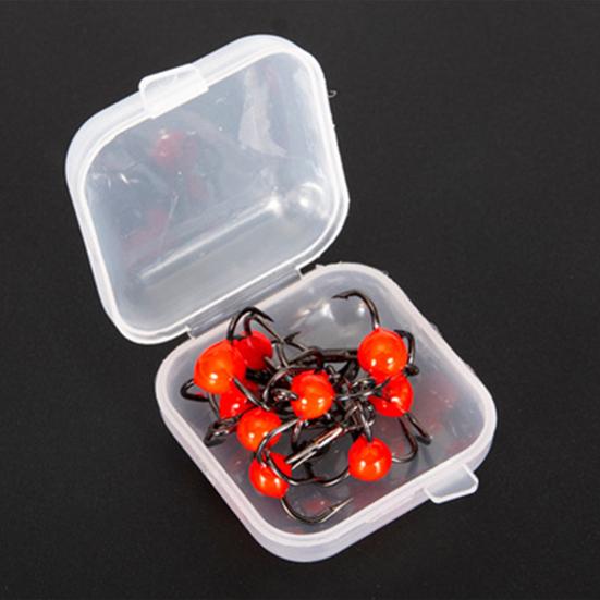 10Pcs/Box Mini Ice Fishing Hook Rust-resistant High Carbon Steel Good Toughness Solid Treble