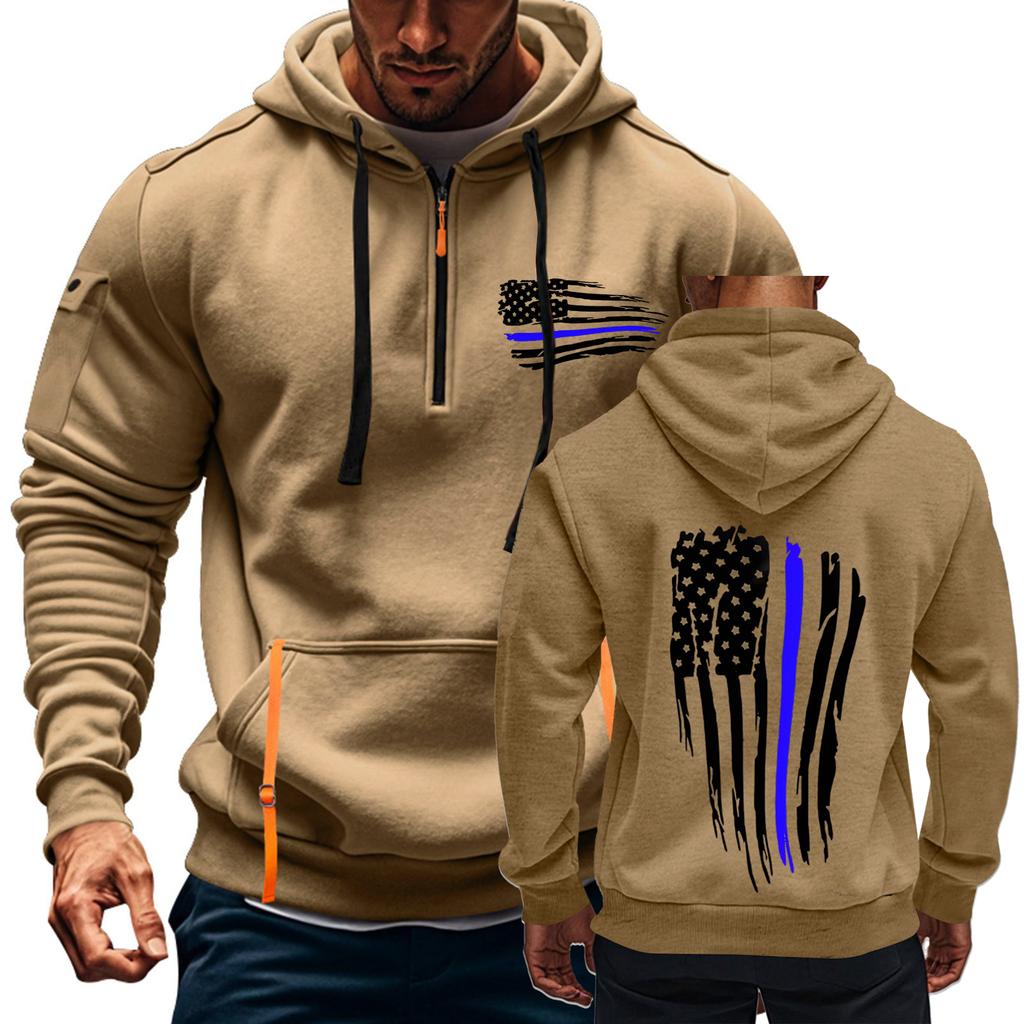 St. Patrick's Green Flag Print Hoodie For Men Hoodie Zipper Pullover For Men Sport Plus Size Casual Hoodie