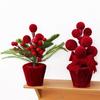 Christmas Shelf Ornament Fabric Potted Plant Table Decoration for Entryway Tables, Desk Styling and Holiday Dining Rooms Home