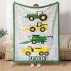 Farm Machinery And Construction Vehicles Design Multipurpose Customize Your Name Soft Cozy Great For Sofa Couch Office Bed Picnics Four Seasons