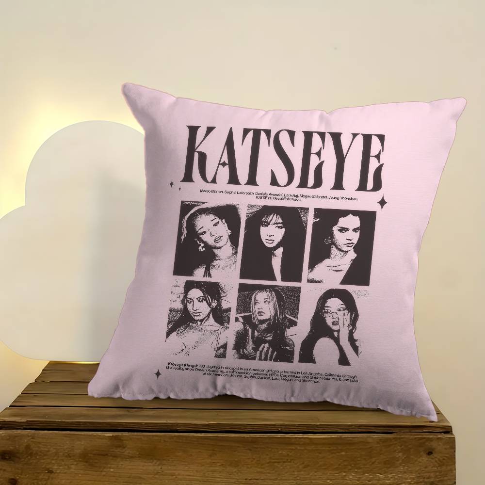 Kpop Style Hot Girl K-Katseye Pillowcases Home Bedding Decorative Pillow Cover Wedding Super Soft Pillow Case