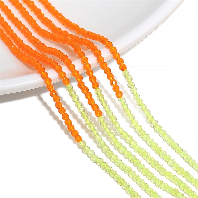

125/195 шт. хрустальные стеклянные бусины, градиентные многоцветные свободные бусины-разделители для DIY ожерелья, браслета, изготовления ювелирных изделий 2mm 195pcs жёлтый/оранжевый