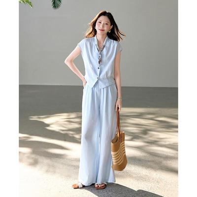 TERRE BLEUE Damen Sommer Lässiges Zweiteiliges Set