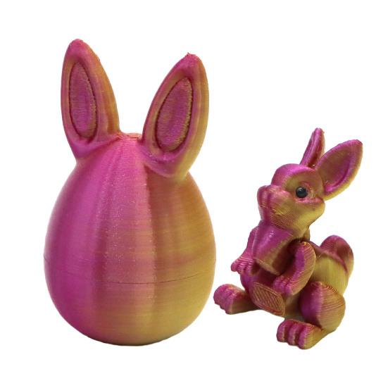 Påskhare Öra Äggprydnad med Ledad Kanin Inuti 3D-printad Rörliga Leder Kaninfigur Fidgetleksak Påskhelg Festdekoration
