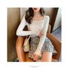 "2023 Autumn/Winter Korean Slim Square Neck Long-Sleeve Knitted Sweater for Women"