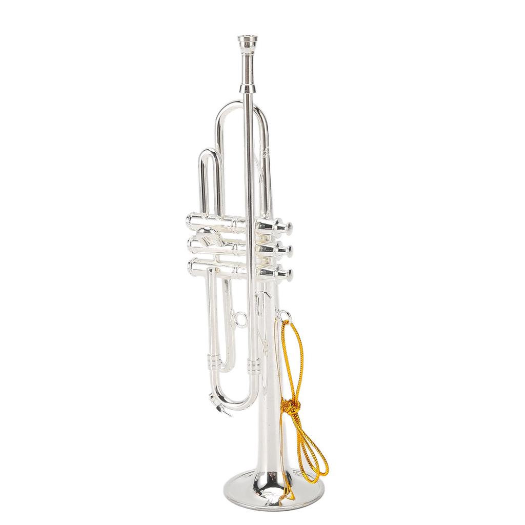 Miniature Trumpet 14cm 5.5in Silver Copper Exquisite Lifelike Mini Trumpet Decoration