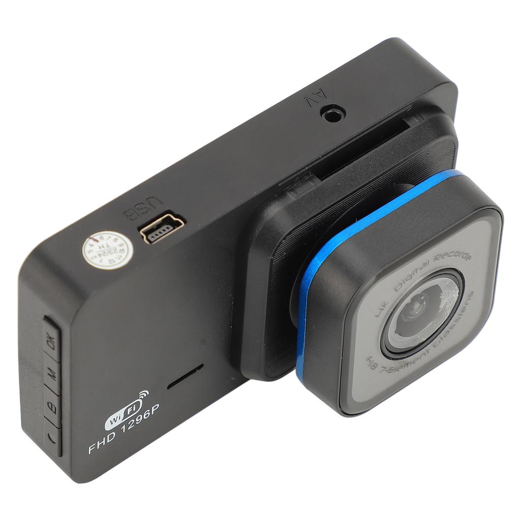 3in Driving Recorder 1296P Wide Angle Front Rear Recording WiFi Dash Cam Driving Video Recorder Camera for Vehicle