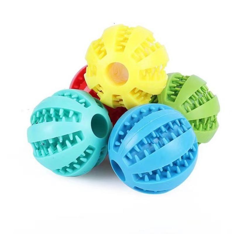 1PCS Pet Dog Dog Toy Educational Leak Food Ball Bite-resistant Golden Retriever Teddy Rubber Ball Puppy Molar Elastic Watermelon Ball