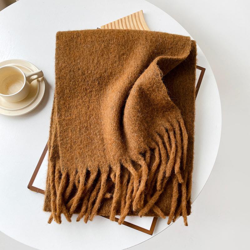 Winter Narrow Scarf Plaid Color Wool Scarf  Shawl Wrap Scarves Women Universal Warm Windproof Scarf Pashmina Bandana