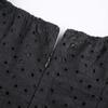 Women's Fashion Sexy Hollow Square Neck Bubble Sleeve Double Layer Dresses
