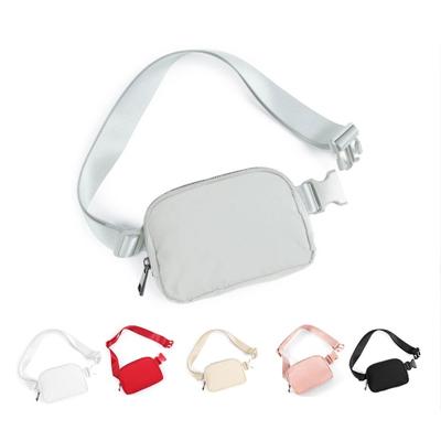 Pochete esportiva ajustável de grande capacidade, à prova d'água, zíper, cor sólida, casual, unissex, masculina, feminina, viagem, pochete, crossbody, bolsa tipo estilingue