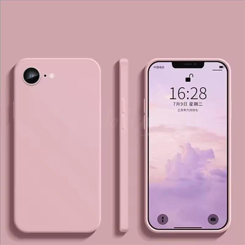 

Чохол для iPhone 16e Рідкий Силікон Однотонний Гумовий Funda Чохол-Захисник для Телефону Для iPhone 17 16e 15 14 13 12 Mini 11 Pro Max Plus X Чохол iPhone 16E темно-зелений колір