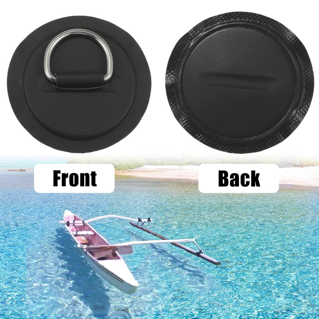 X AUTOHAUX D-Ring Patch PVC Stainless Steel Round D-Ring Pad