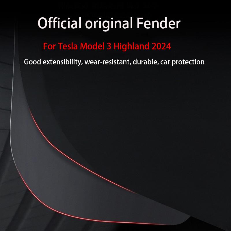 Mud Flaps for Tesla Model 3 Highland 2026 Mudguard Official Original Front Rear Wheel Fenders Splash Guards Model3 Accessories