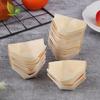 50Pcs Wood Boats Plates Sushi Salad Dessert Bowl Wood Serving Bowl Disposable Sushi Serving Trays Sushi Boat Plates