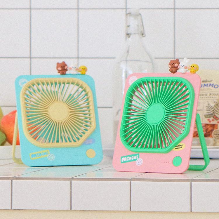 Line Friends Minini Table Fan (Blue/Pink)