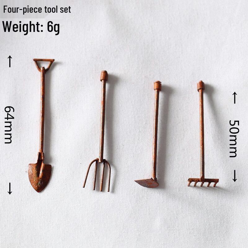 

Винтажные кованые мини-садовые инструменты, украшения для ландшафтного дизайна кукольного домика