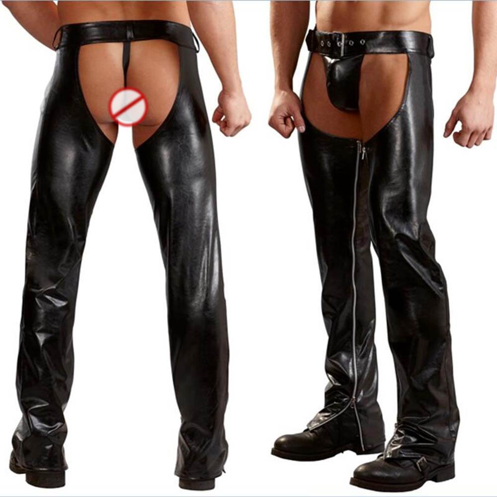 Exposed Butt Butt Open Crotch G Strings Porno Trousers Mens New Male Casual Sexy Slim Fit Solid Color Erotic Pants Long Trousers