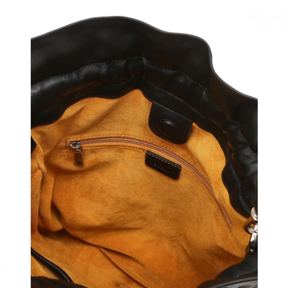 Daks Black Soft Lamb Leather Flower Charm Shoulder Bag Dcba6f558bk