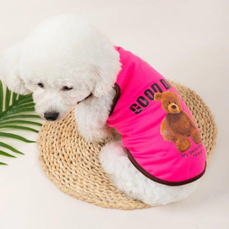 Haustierweste für kleine Hunde, Kleidung, Frühling, Sommer, Welpe, Katze, ärmellos, mit Bärenmuster, T-Shirt, Chihuahua, Teddy, Kostüme, Haustierbedarf